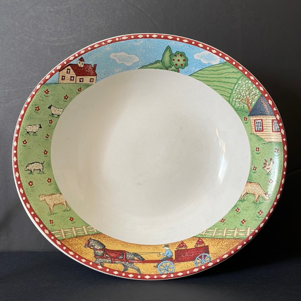 Sango Green Acres 4873-20 Oval Soup Bowl 7 7/8” Vintage Replacement China